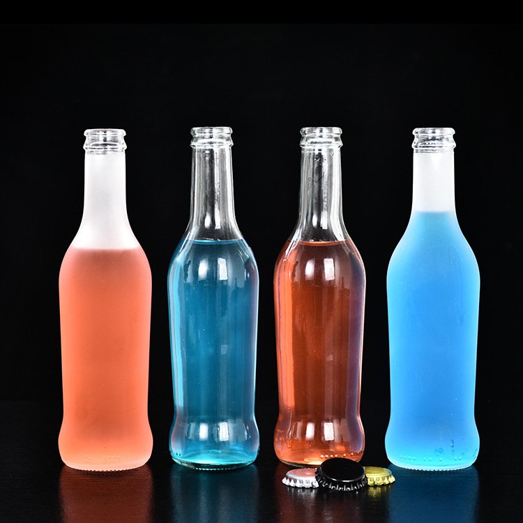 unbreakable sparkling water glass bottles juice glass bottles 275 ml with aluminum lid