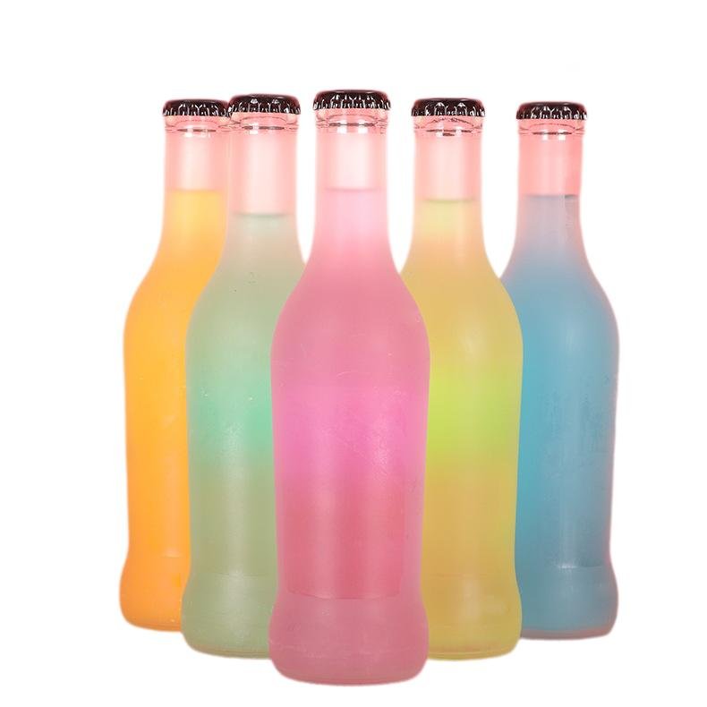 unbreakable sparkling water glass bottles juice glass bottles 275 ml with aluminum lid