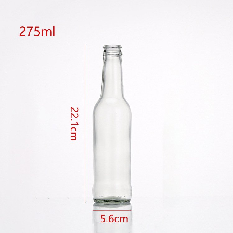 unbreakable sparkling water glass bottles juice glass bottles 275 ml with aluminum lid