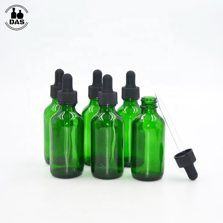 Manufacturer 1oz 30ml Amber Clear Green Skincare Medicine Dropper Essential Oil Boston Round Glass Bottle