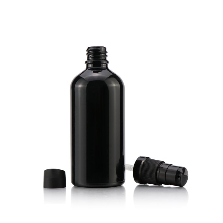 Serum pump bottle 5 10 15 20 30 50 60 100 ml empty essential oil dark violet cosmetic glass bottles with dropper and pump
