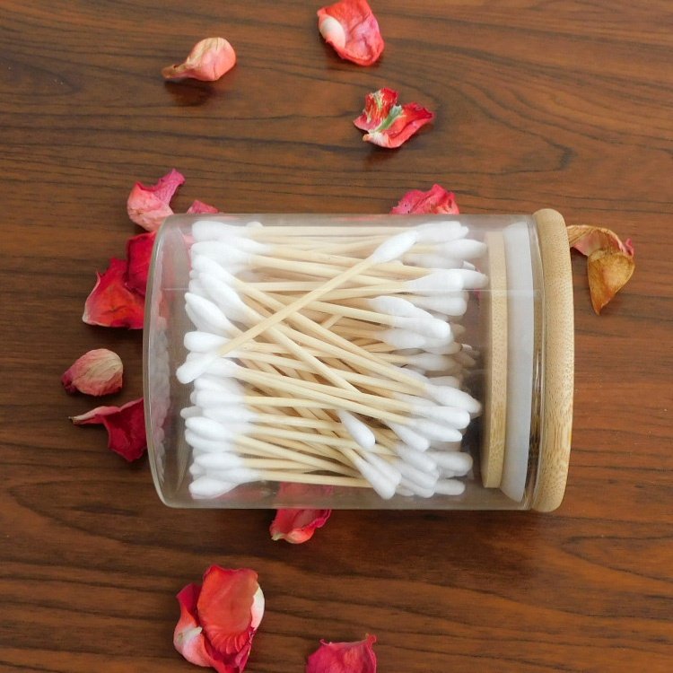 High Borosilicate Glass Container Reusable Cotton Swab matches Airtight Cosmetic Classic Storage Glass Jar