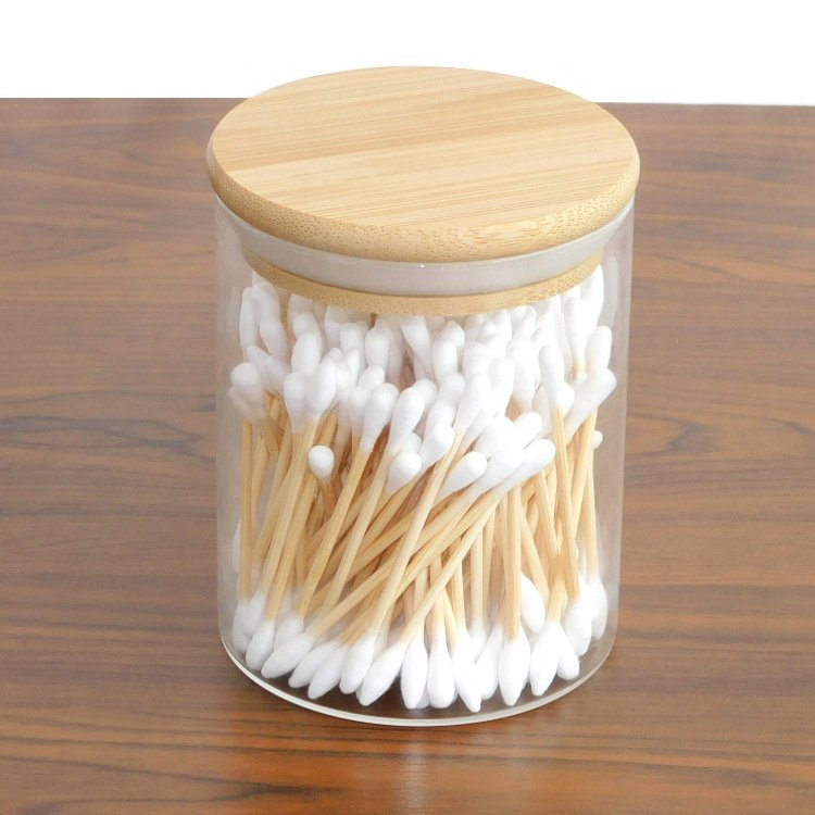 High Borosilicate Glass Container Reusable Cotton Swab matches Airtight Cosmetic Classic Storage Glass Jar