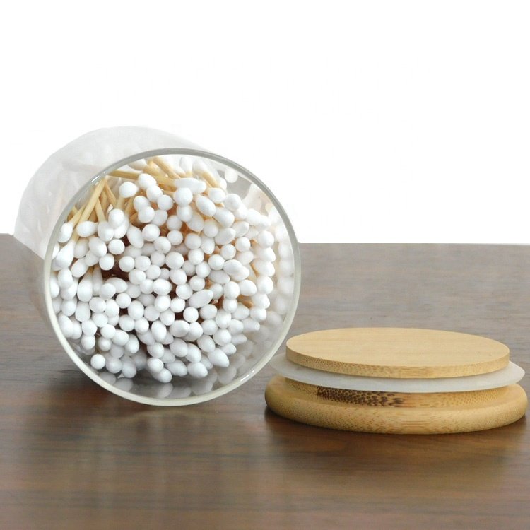 High Borosilicate Glass Container Reusable Cotton Swab matches Airtight Cosmetic Classic Storage Glass Jar