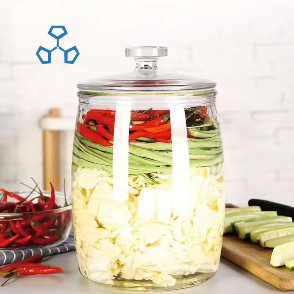 1250ml Glass storage jar with lids custom kitchen glass food storage container spice food storage jar