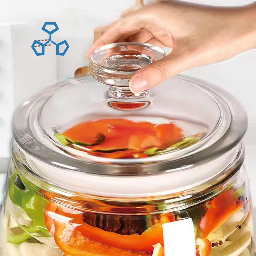 1250ml Glass storage jar with lids custom kitchen glass food storage container spice food storage jar
