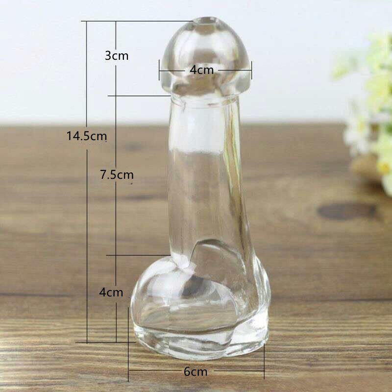 80ml Whiskey Wine Penis Glass Bottle 200ML Men Bar Beverage Vodka Juice Glass Bottle with Lid 460ML Creative DIY wine bottle