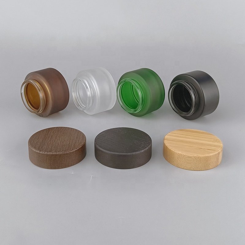 matte black glass bottle 30ml 50ml 100ml cosmetic serum bottle 30g 50g 150g 200g matte black cosmetic glass jar with bamboo lid