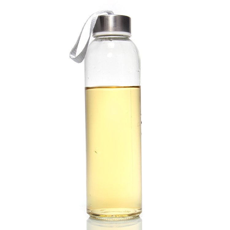 Anti-Leak Wholesale Drinks Glass Borosilicate Frosted Glass Water Bottle With Stainless Steel Lid