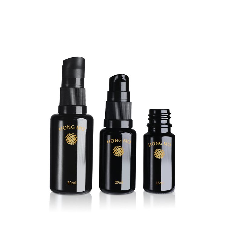 5ml 10ml 15ml 30ml 50ml 60ml 100ml Matte Black Cosmetic Essential Oil Glass Bottle Essential Oil Bottle With Pump Sprayer
