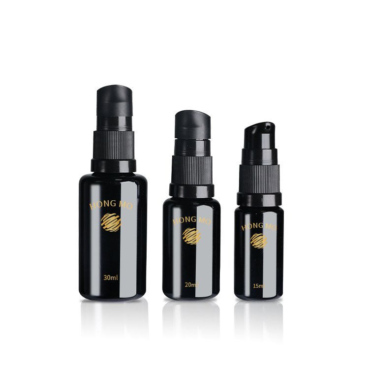 5ml 10ml 15ml 30ml 50ml 60ml 100ml Matte Black Cosmetic Essential Oil Glass Bottle Essential Oil Bottle With Pump Sprayer