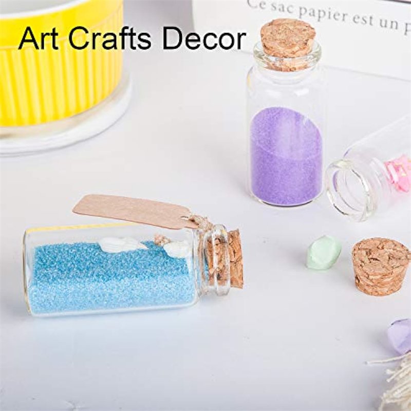 Wedding Party Supplies 10ml Cork Stoppers Mini Small Glass Bottles with Label Tags Strings Stickers