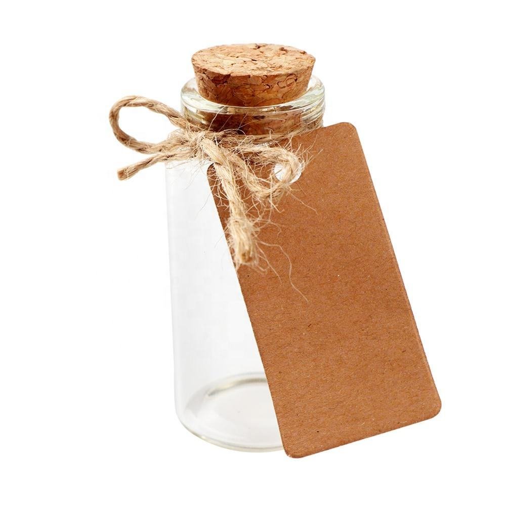 Wedding Party Supplies 10ml Cork Stoppers Mini Small Glass Bottles with Label Tags Strings Stickers