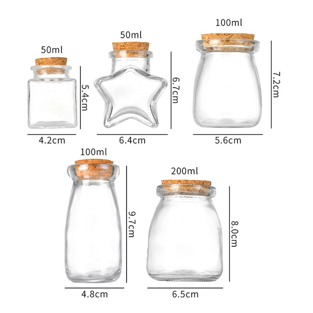 Wedding Party Supplies 10ml Cork Stoppers Mini Small Glass Bottles with Label Tags Strings Stickers
