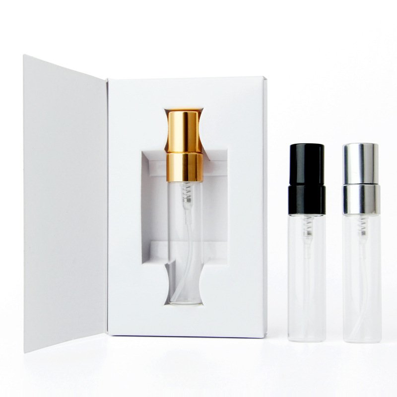 Wholesale Round 2ml 3ml 5ml 10ml Mini Empty Clear Spray Bottle Glass Perfume Sample With Paper Box Package
