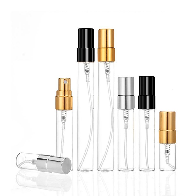 Wholesale Round 2ml 3ml 5ml 10ml Mini Empty Clear Spray Bottle Glass Perfume Sample With Paper Box Package