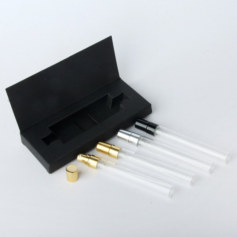 Wholesale Round 2ml 3ml 5ml 10ml Mini Empty Clear Spray Bottle Glass Perfume Sample With Paper Box Package