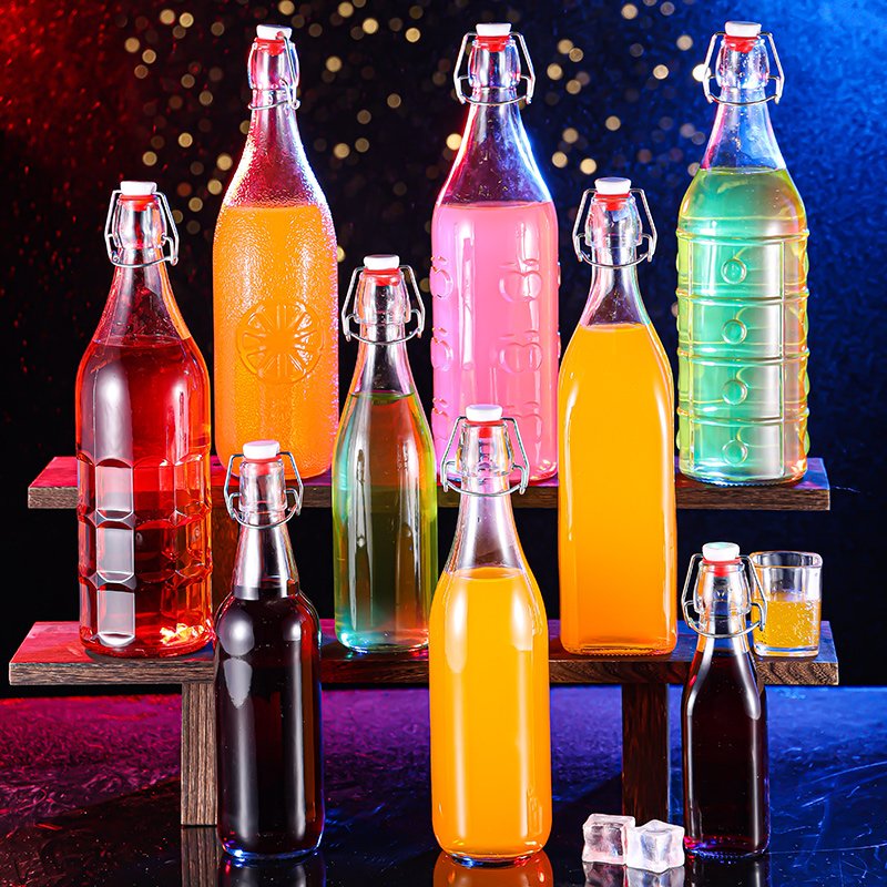 1000ml Clear Glass Swing Top Glass Bottles Beverage Milk Bottle Glass Bottle