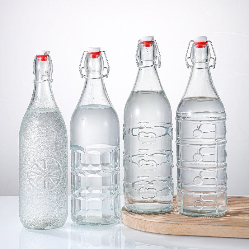 1000ml Clear Glass Swing Top Glass Bottles Beverage Milk Bottle Glass Bottle