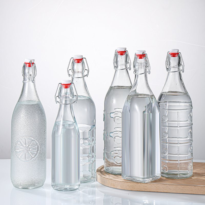 1000ml Clear Glass Swing Top Glass Bottles Beverage Milk Bottle Glass Bottle