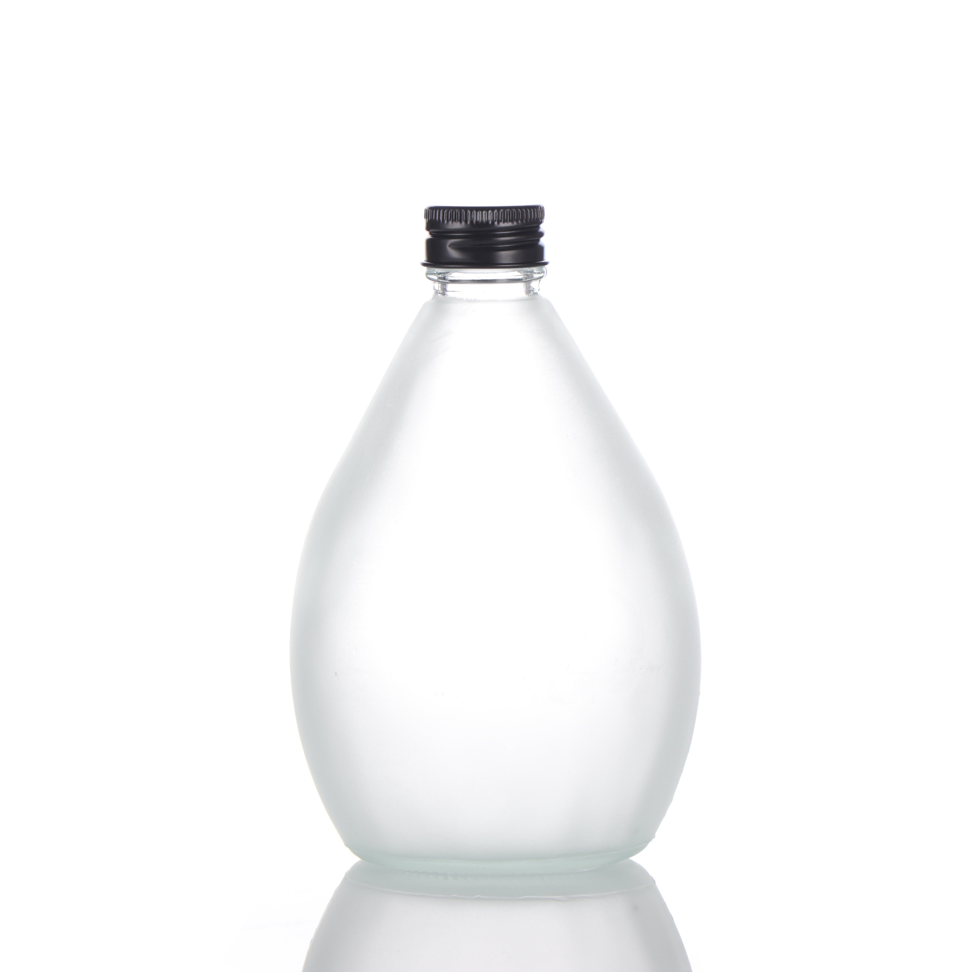 Factory Custom Round 12oz 350ml Glass Juice Bottle And Caps