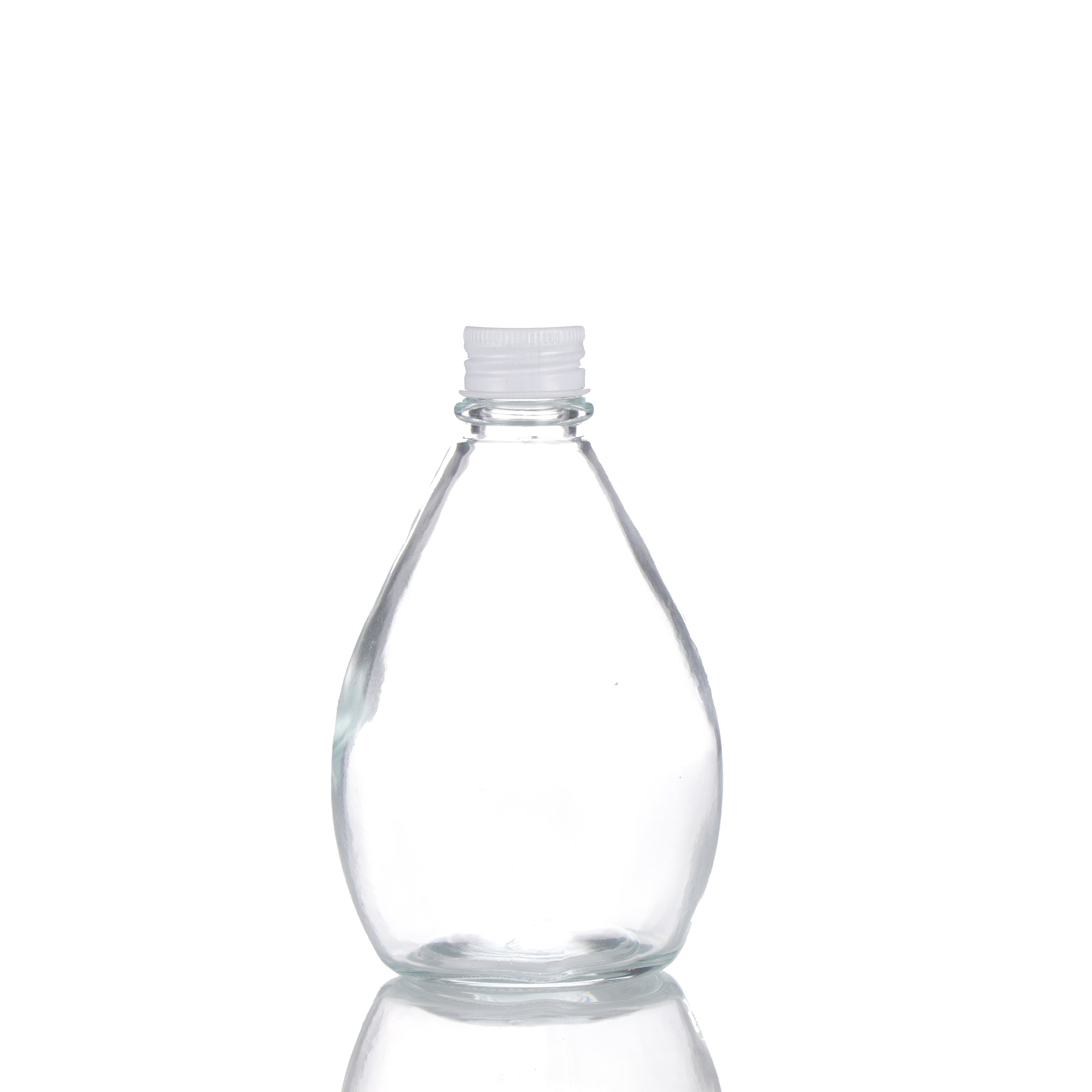 Factory Custom Round 12oz 350ml Glass Juice Bottle And Caps