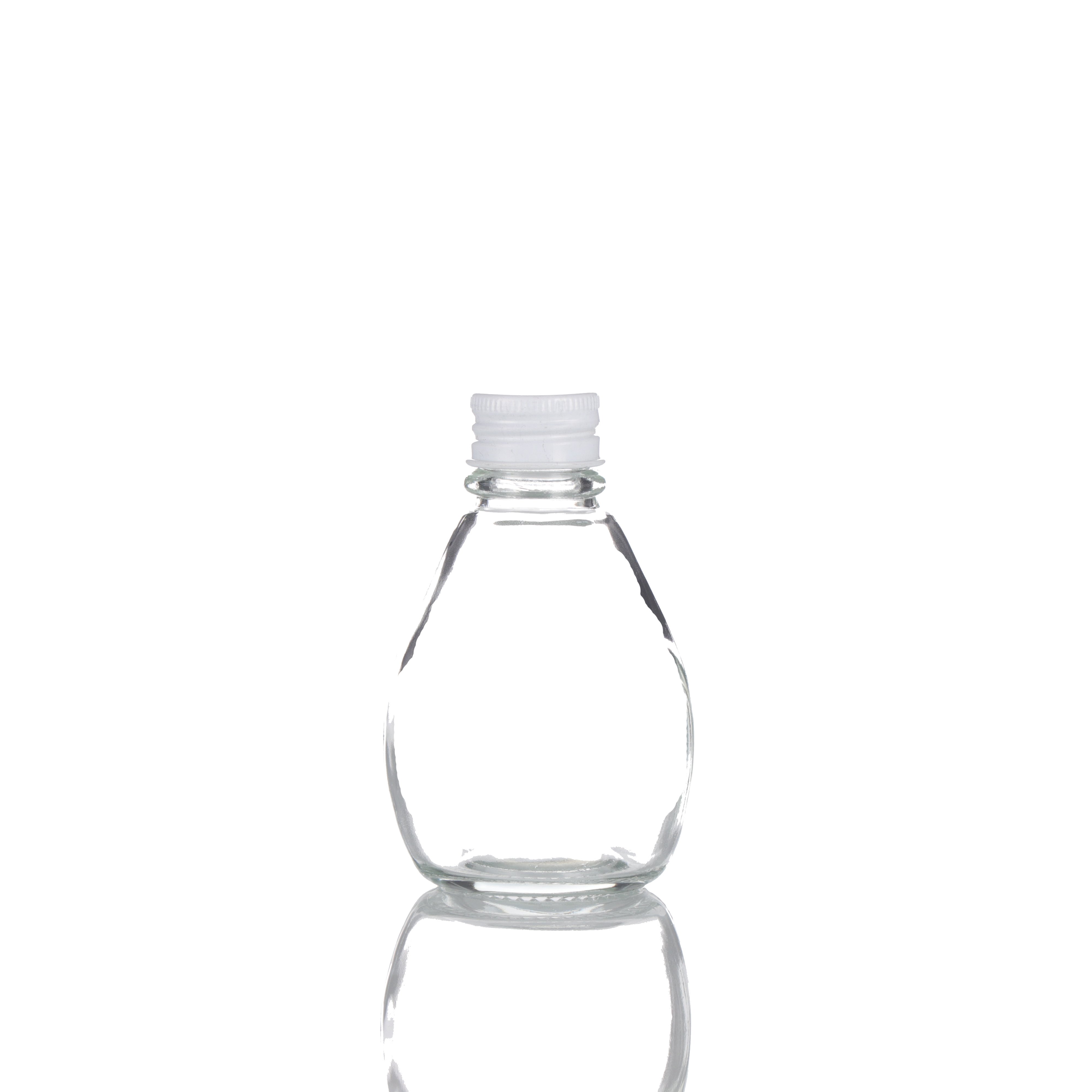 Factory Custom Round 12oz 350ml Glass Juice Bottle And Caps