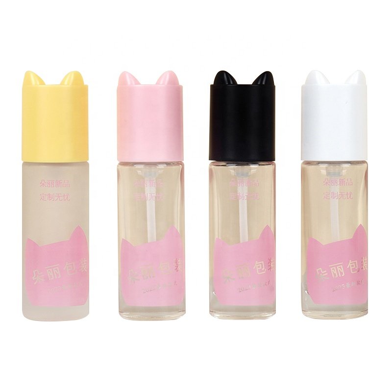 New style 30ml Cute cat ears children's liquid foundation glass bottle lotion bottle customization in factory stock