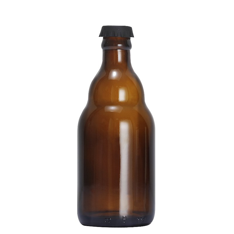 Wholesale 230ml round amber beer glass bottle with crown lid