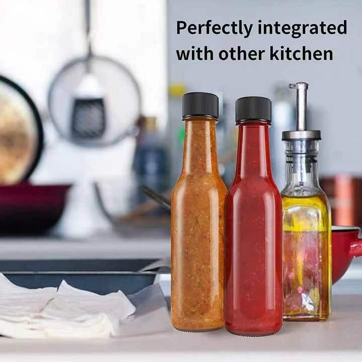 China Wholesale 3oz 4oz 5oz Mustard Chili Sauce Ketchup BBQ Sauce Soy Sauce Honey Glass Bottles 90ml 120ml 150ml