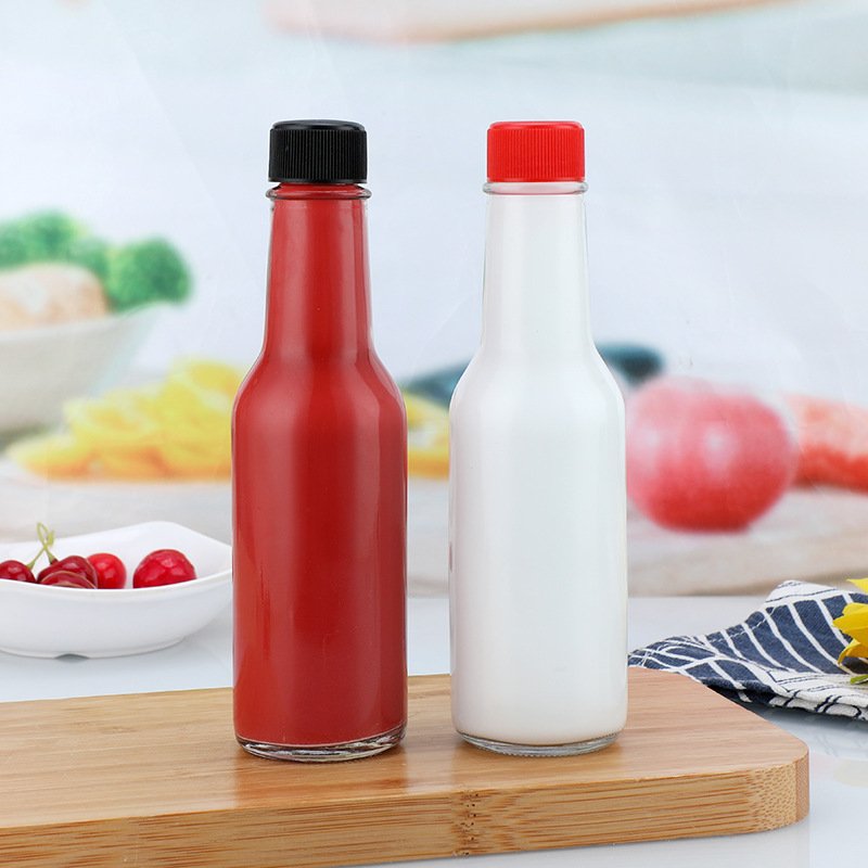 China Wholesale 3oz 4oz 5oz Mustard Chili Sauce Ketchup BBQ Sauce Soy Sauce Honey Glass Bottles 90ml 120ml 150ml
