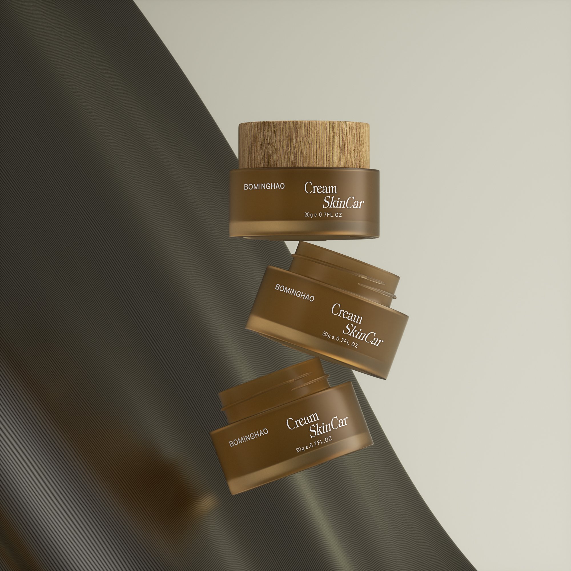 Good quality brown gradient round shape cosmetic airless bottle unique 30ml Cosmetic Packaging Glass bottle