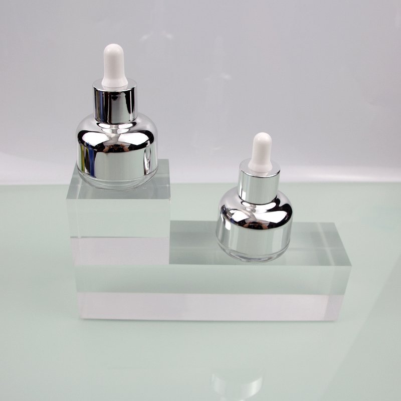 Essential Oil Bottle Serum Bottle Gold Silver Cosmetic Glass Custom Skin Care Bottles Dropper Supplier Packaging Cosmetic 30ml