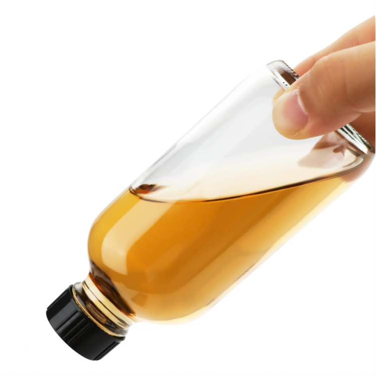 250Ml 350Ml 500ML 1000ML coffee beverage medicine tea clear boston round glass juice bottle with Lids