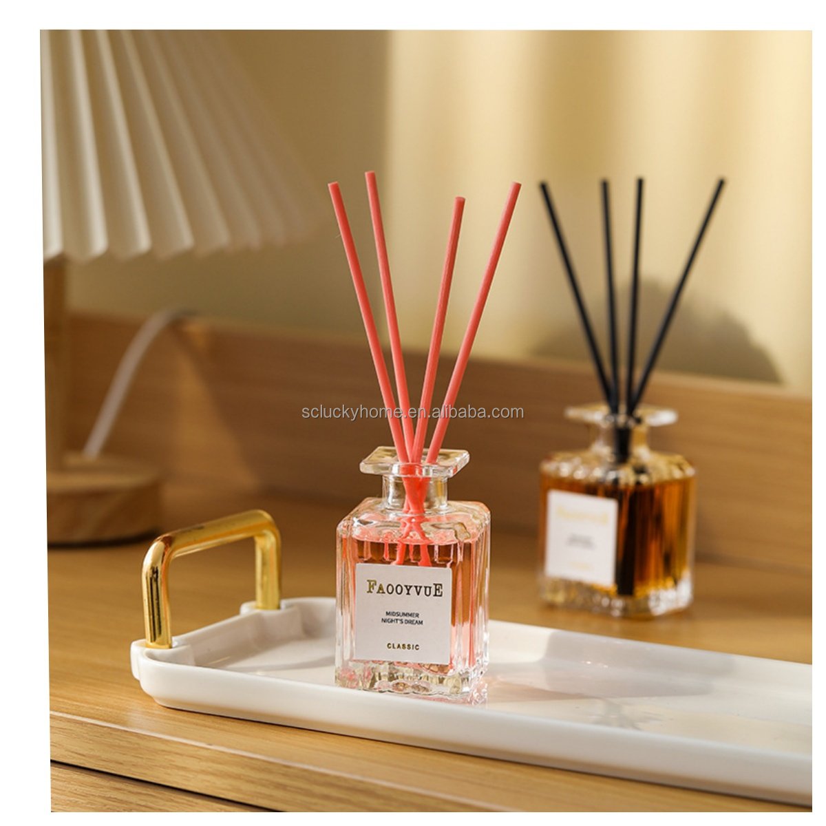 Home Fragrance 50ml Private Label Luxury Glass Bottle Essential Oil Aroma Dry Flower Reed Diffuser