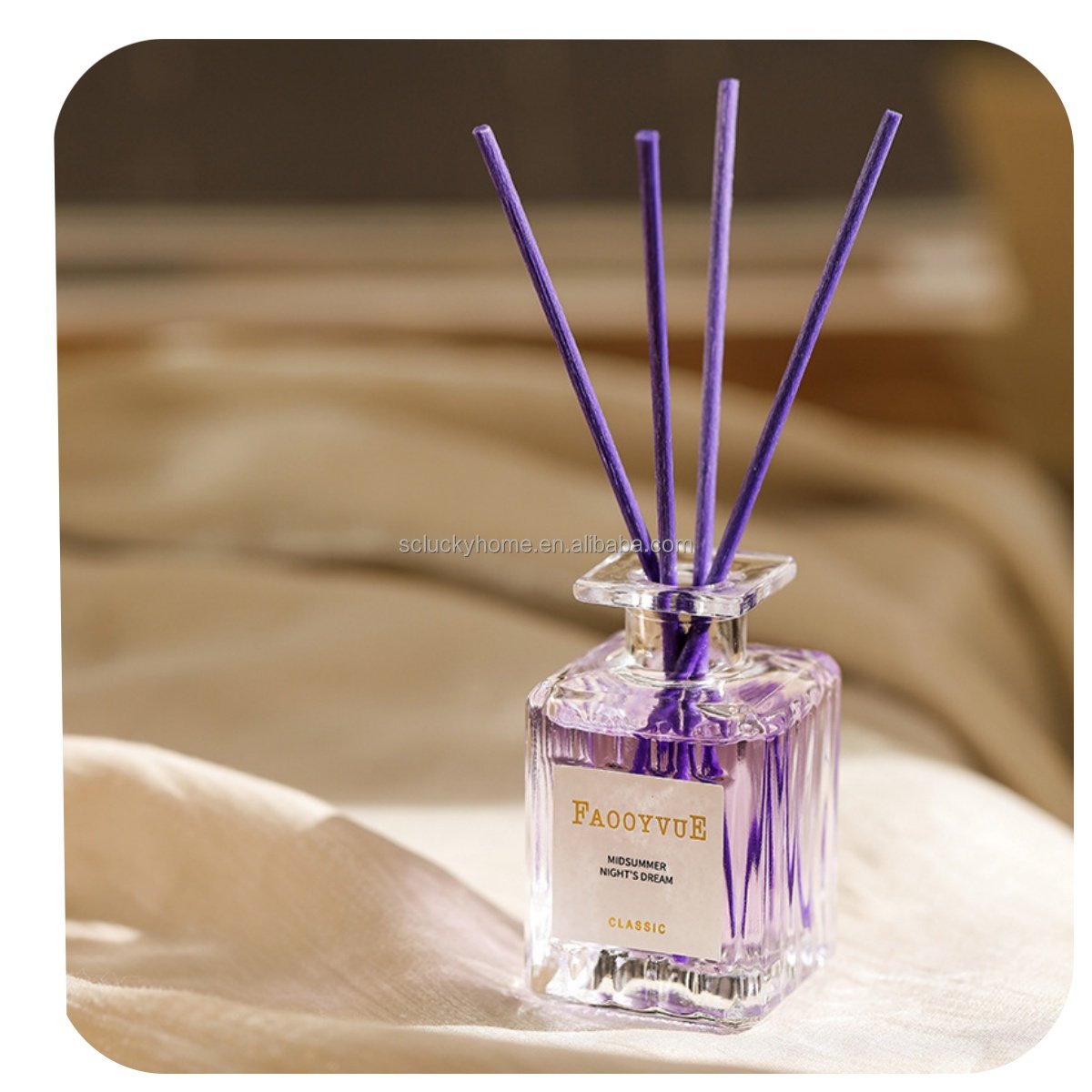 Home Fragrance 50ml Private Label Luxury Glass Bottle Essential Oil Aroma Dry Flower Reed Diffuser