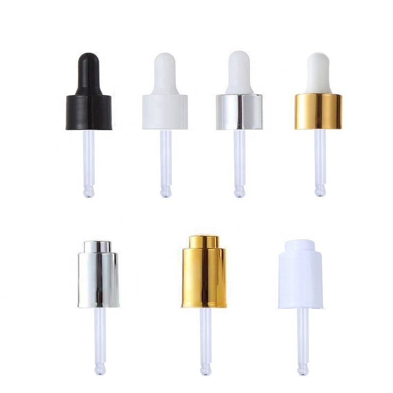 Hote Sale 50ml 60ml 2 oz Empty Clear Flat Shoulder Glass Essential Oil Bottle With Aluminum Dropper (GDC01)