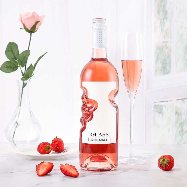 375ml 500ml 700ml 750ml 1L custom unique design finger shape glass bottle with gold cap
