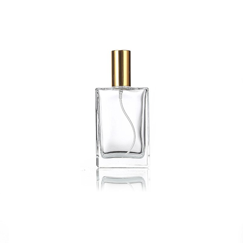 New empty perfume glass bottle square shape 30ml 50ml 100ml customizable portable parfum bottle design