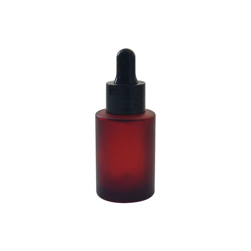30ml 1oz essential oil serum flat shoulder frosted clear amber glass dropper bottle with pipette