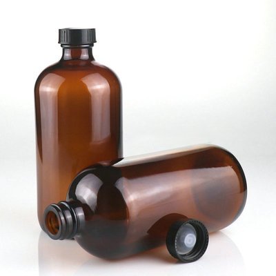 Wholesale Custom Boston Bottles with Stainless Steel Pump Lid Glass Liquor Soap Bottle