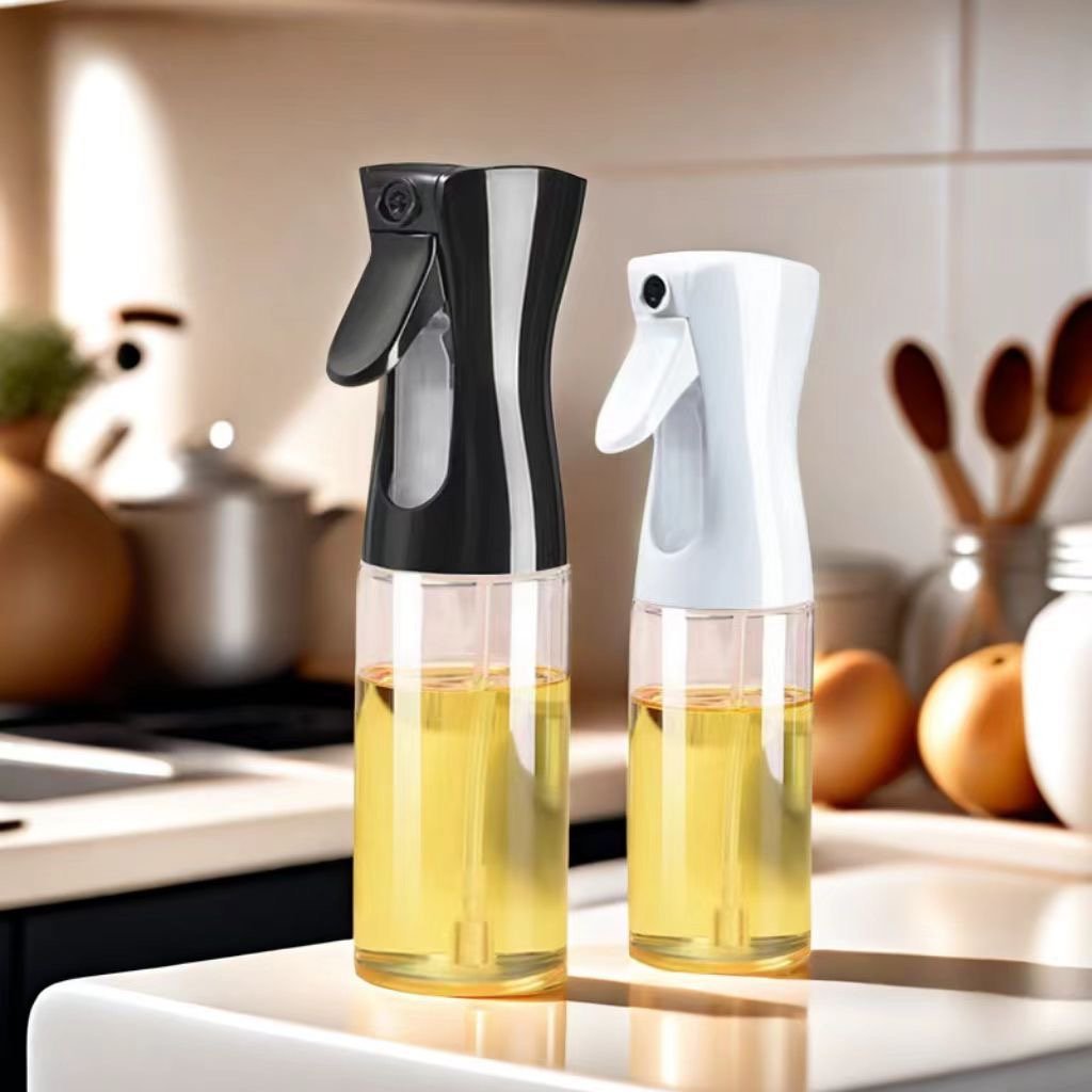 Glass Bottle Sprayer For Cooking Olive Oil Wine , Vinegar Spray 200ml 300ml Bottle Kitchen Storage And Container Oil jar Bottle