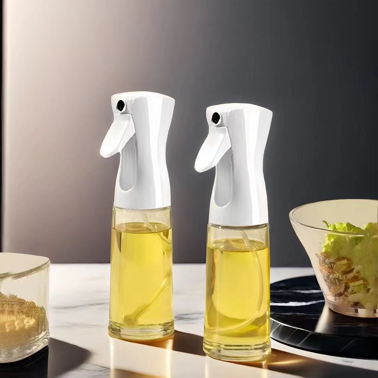 Glass Bottle Sprayer For Cooking Olive Oil Wine , Vinegar Spray 200ml 300ml Bottle Kitchen Storage And Container Oil jar Bottle