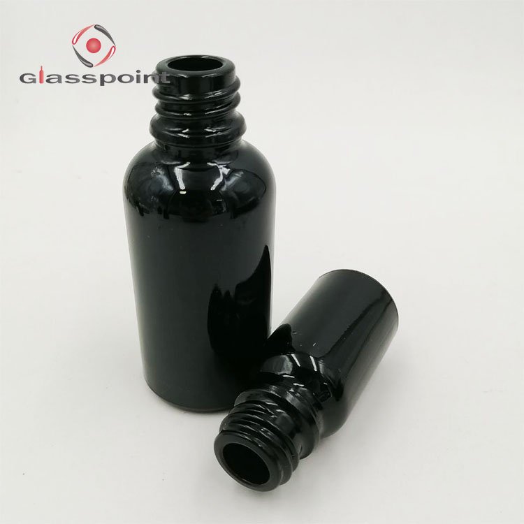 High quality essential oil black glass bottle black