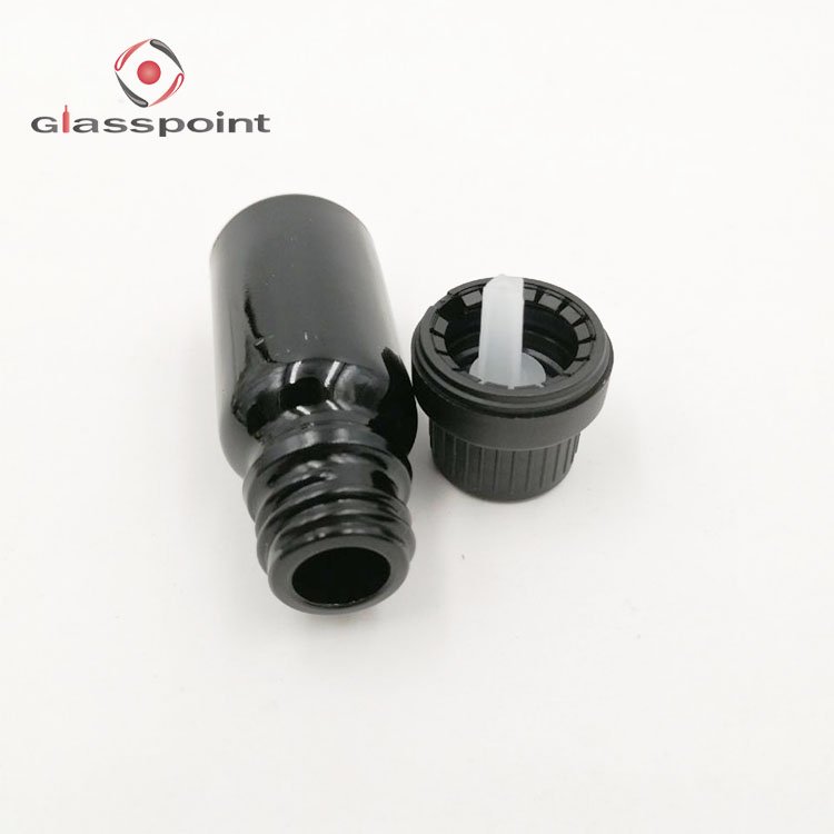 High quality essential oil black glass bottle black
