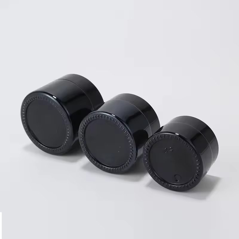 20g 30g 50g Glass Jar Cosmetic Glass Bottle Black Color With Plastic Cap Plastic Cap And liner For lotion Cream Lotion Package