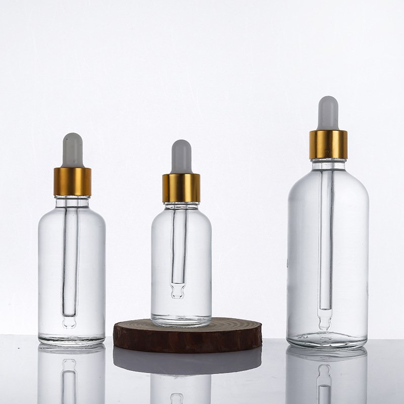 Wholesale Clear Transparent Empty Essential Oil Skin Care Massage Oil Glass Dropper Bottle 30ml