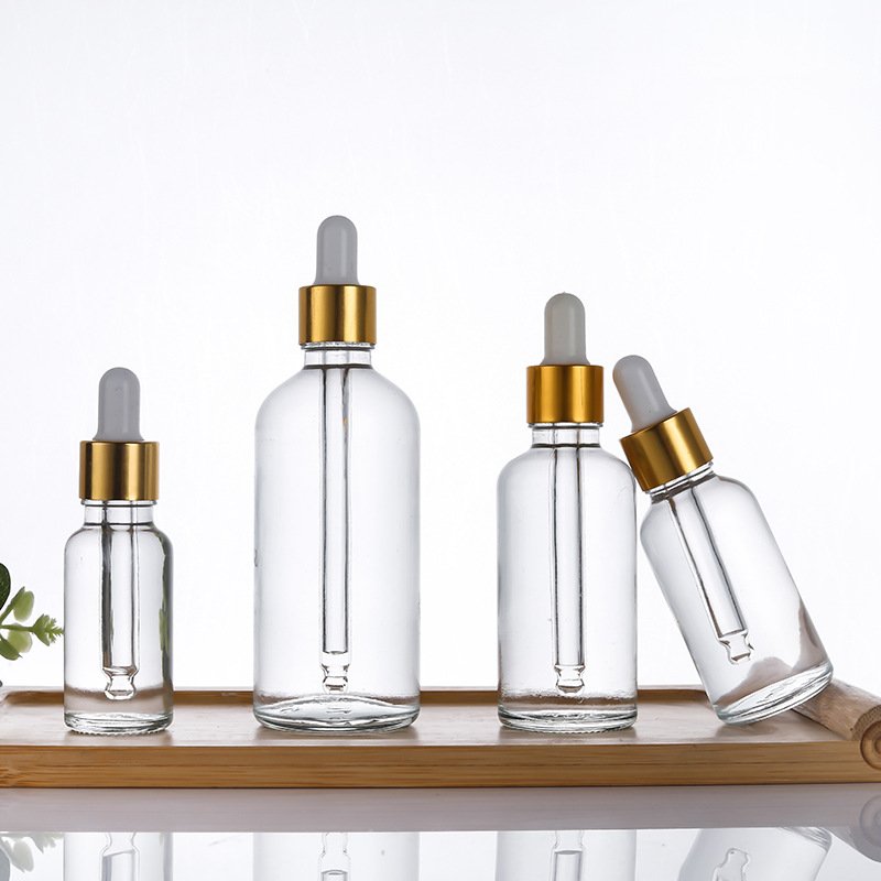 Wholesale Clear Transparent Empty Essential Oil Skin Care Massage Oil Glass Dropper Bottle 30ml