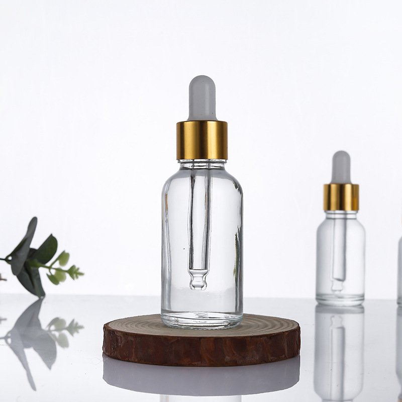 Wholesale Clear Transparent Empty Essential Oil Skin Care Massage Oil Glass Dropper Bottle 30ml