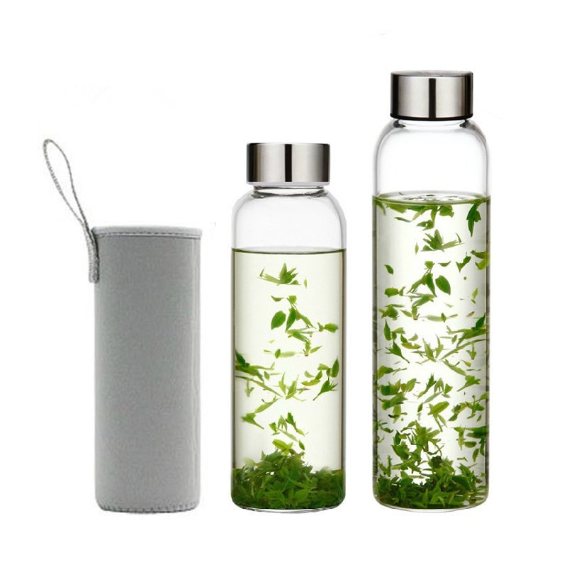 Beeman Borosilicate Sublimation Sleeve Transparent Glass Clear Water Bottle